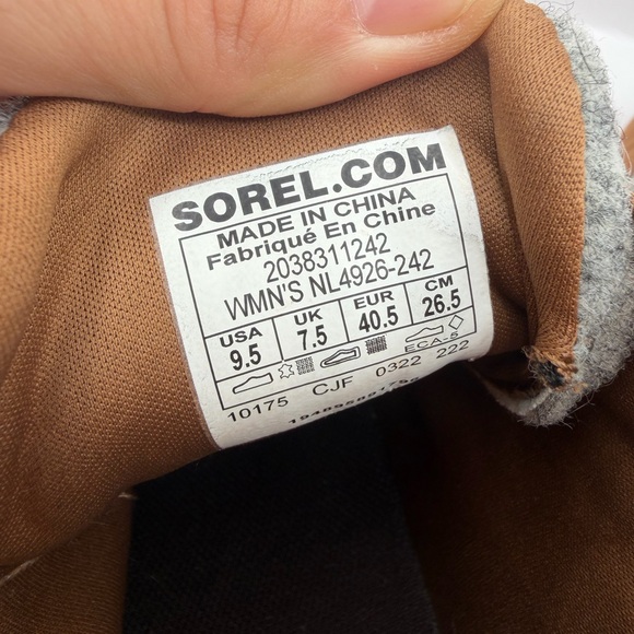 Sorel Evie Wedge Ankle Bootie Lace Waterproof Velvet Tan Suede Size 9.5 - Picture 5 of 7